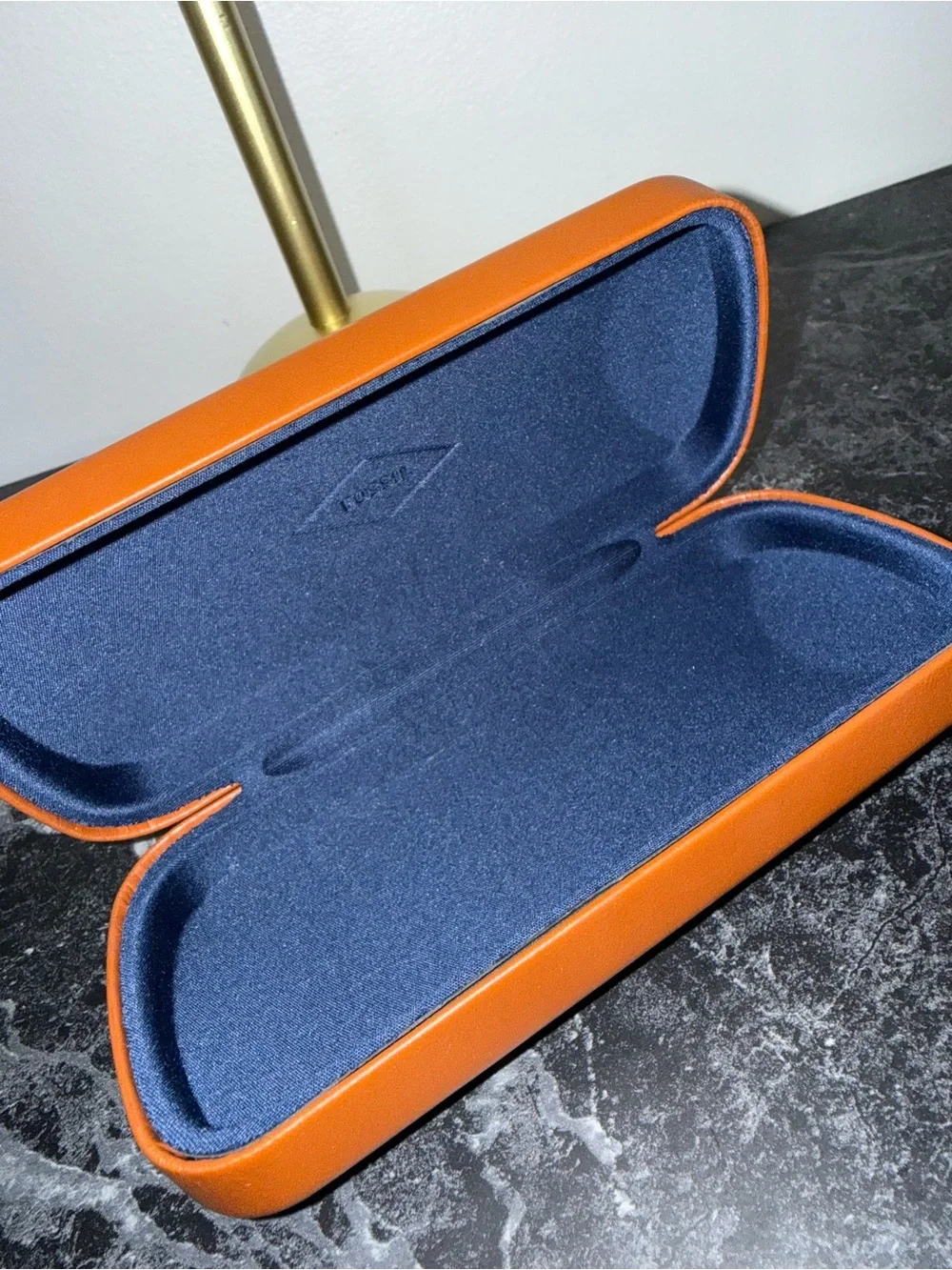 Authentic Fossil Hard Glasses Case with Felt Interior